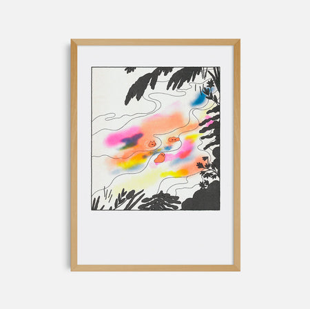 Affiche risographie 'Wild swim'