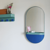 Miroir ovale menthe avec rangement