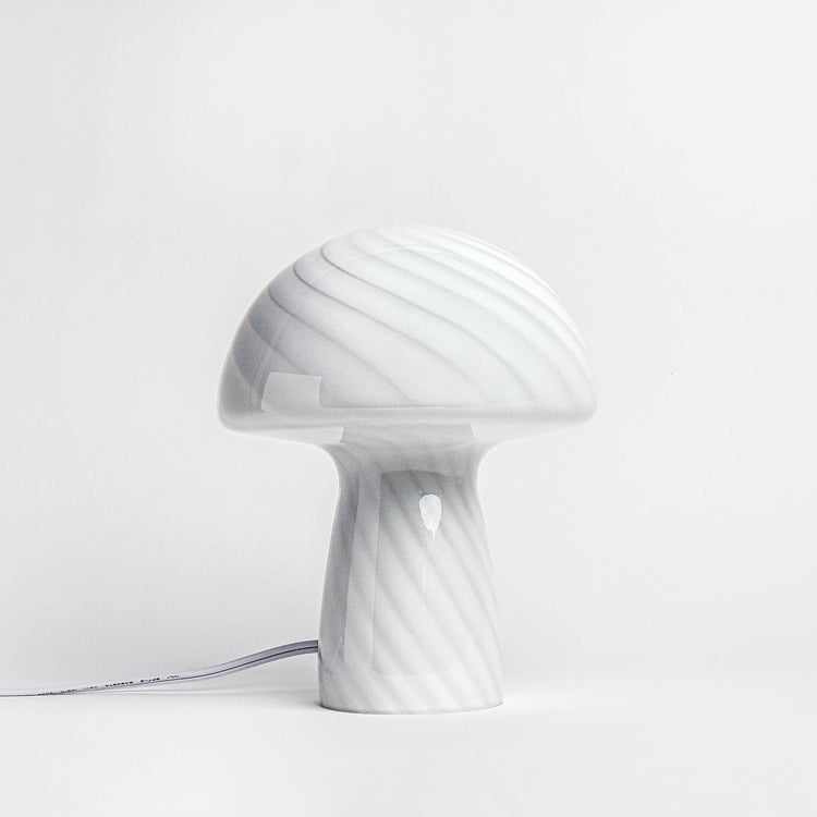 Lampe champignon blanche en verre