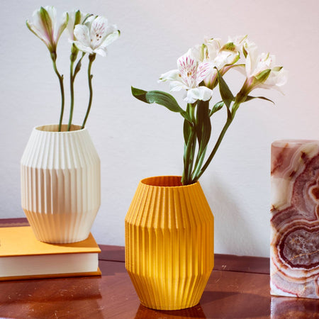 Contemporary fluted vase [varied colors]