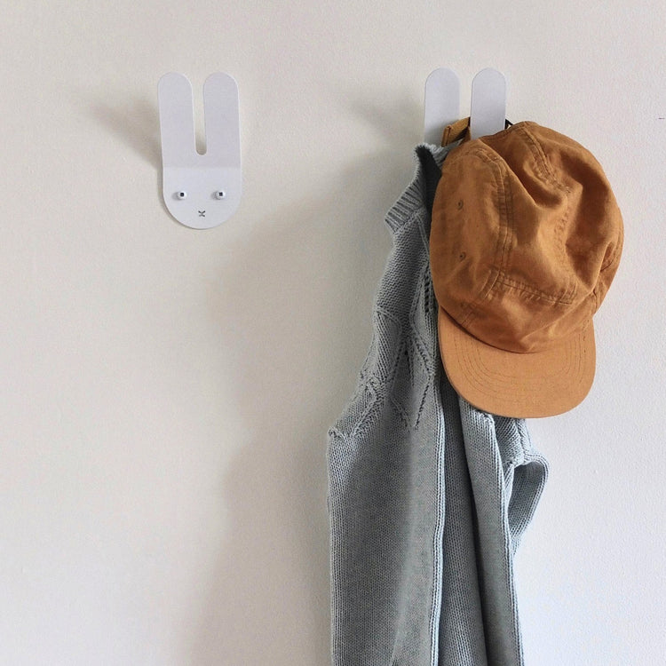 White rabbit wall hook