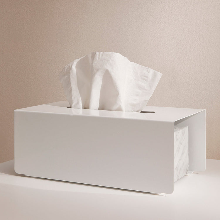 White tissue box cover