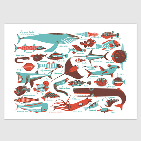 Screen-printed poster 'In troubled waters' 