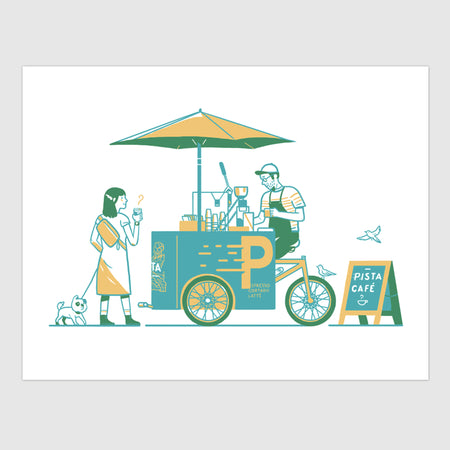 Risograph poster 'The scooter'