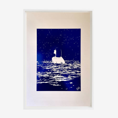 Affiche métallisée 'Bain de minuit'