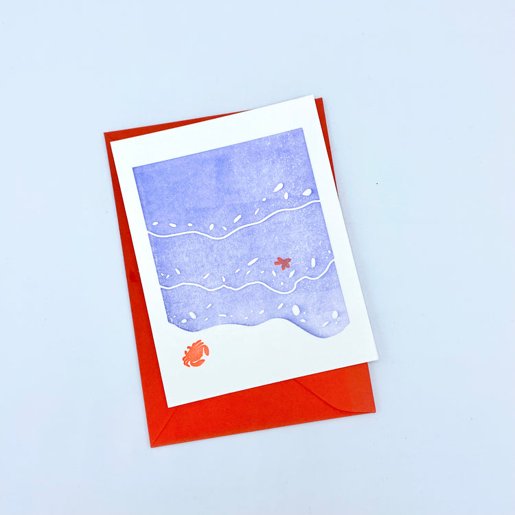 Carte de souhait letterpress 'crabe'