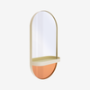 Miroir ovale crème avec rangement