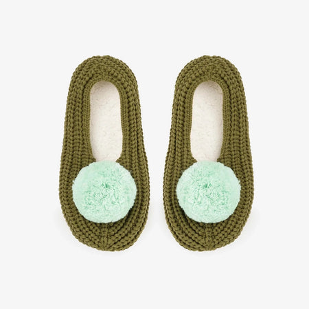 Pantoufles à pompon menthe [tailles variées]