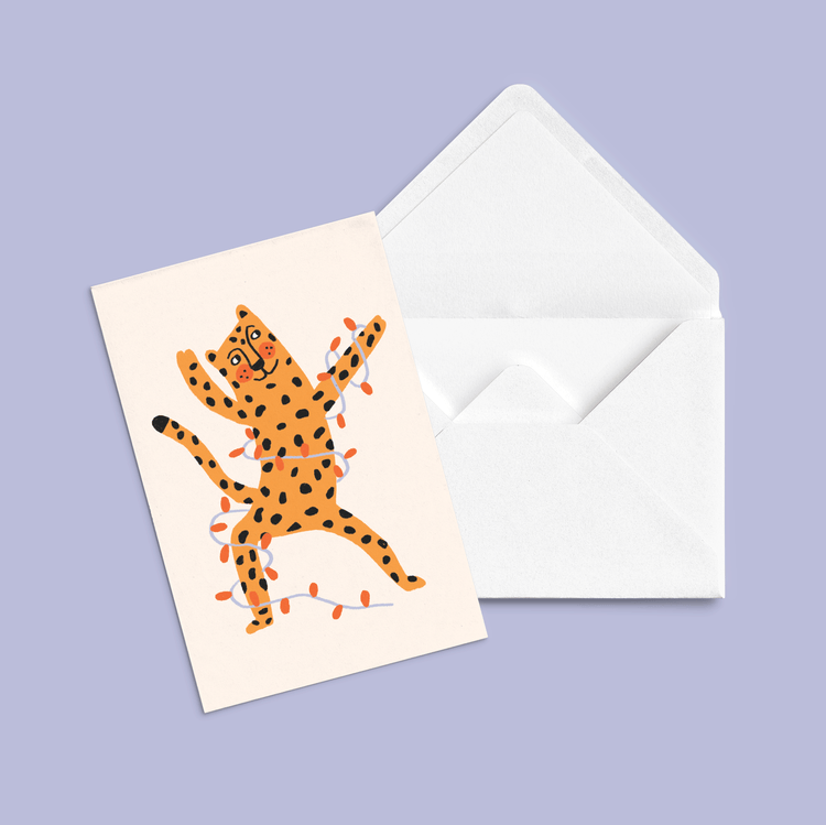 Carte de souhaits Cheetah festif