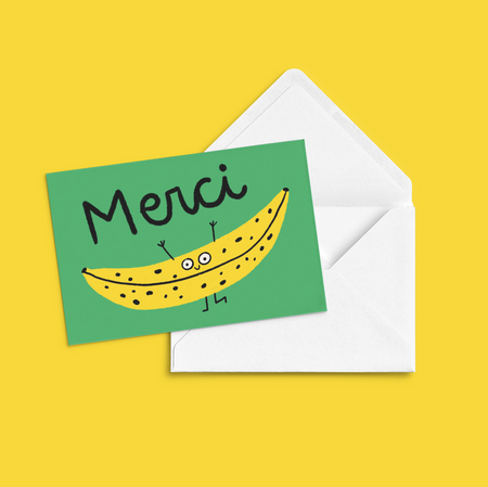 Carte de souhaits 'Merci Banane!'