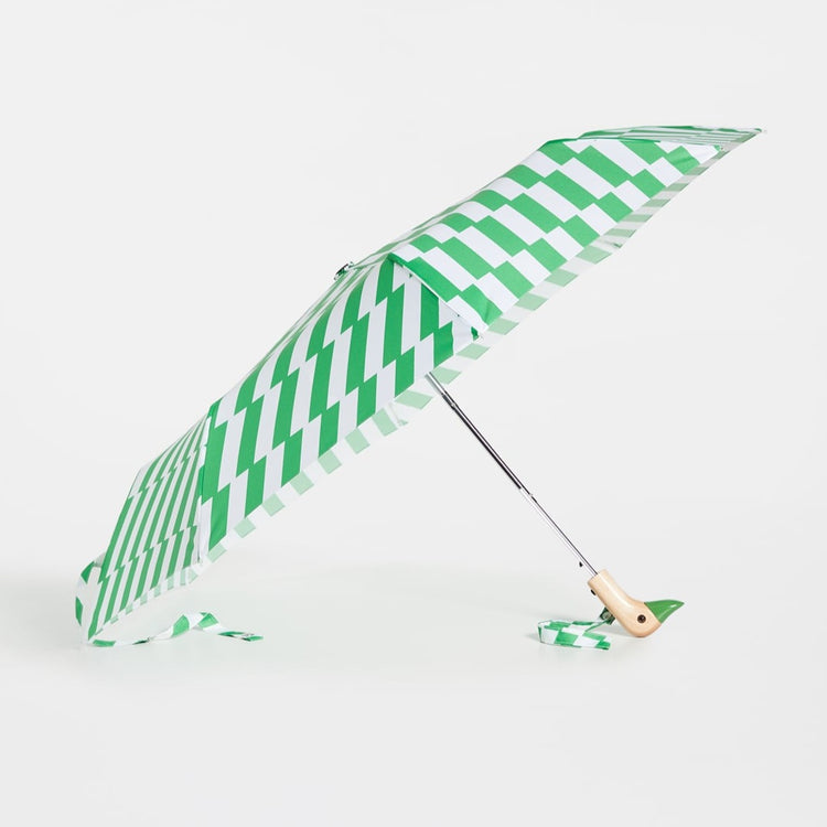 Parapluie compact 'rayé vert'