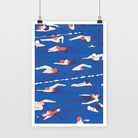 Risograph poster 'The swimmers'