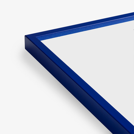 Cadre de bois bleu et plexiglas [50x70cm]