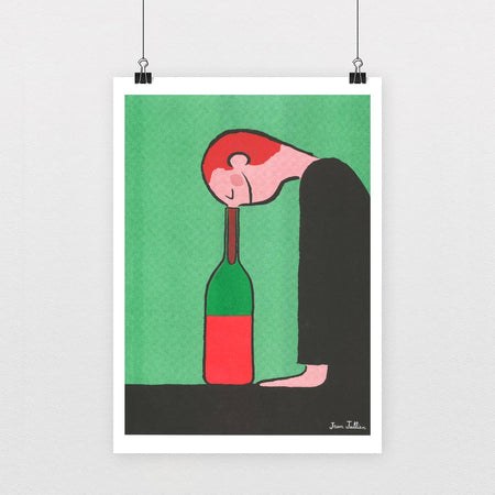 Risograph poster 'Bottle' by Jean Jullien 