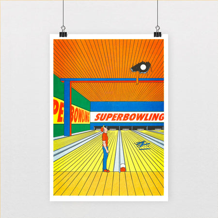Risograph poster 'Super bowling' 